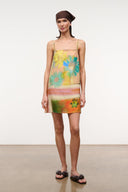 LAURA LINEN MINI DRESS | SUPERBLOOM SCARF SUPERBLOOM SCARF / XS