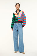 Image CROPPED HAMPTON SWEATER | CABANA STRIPE MULTI 2 of 5