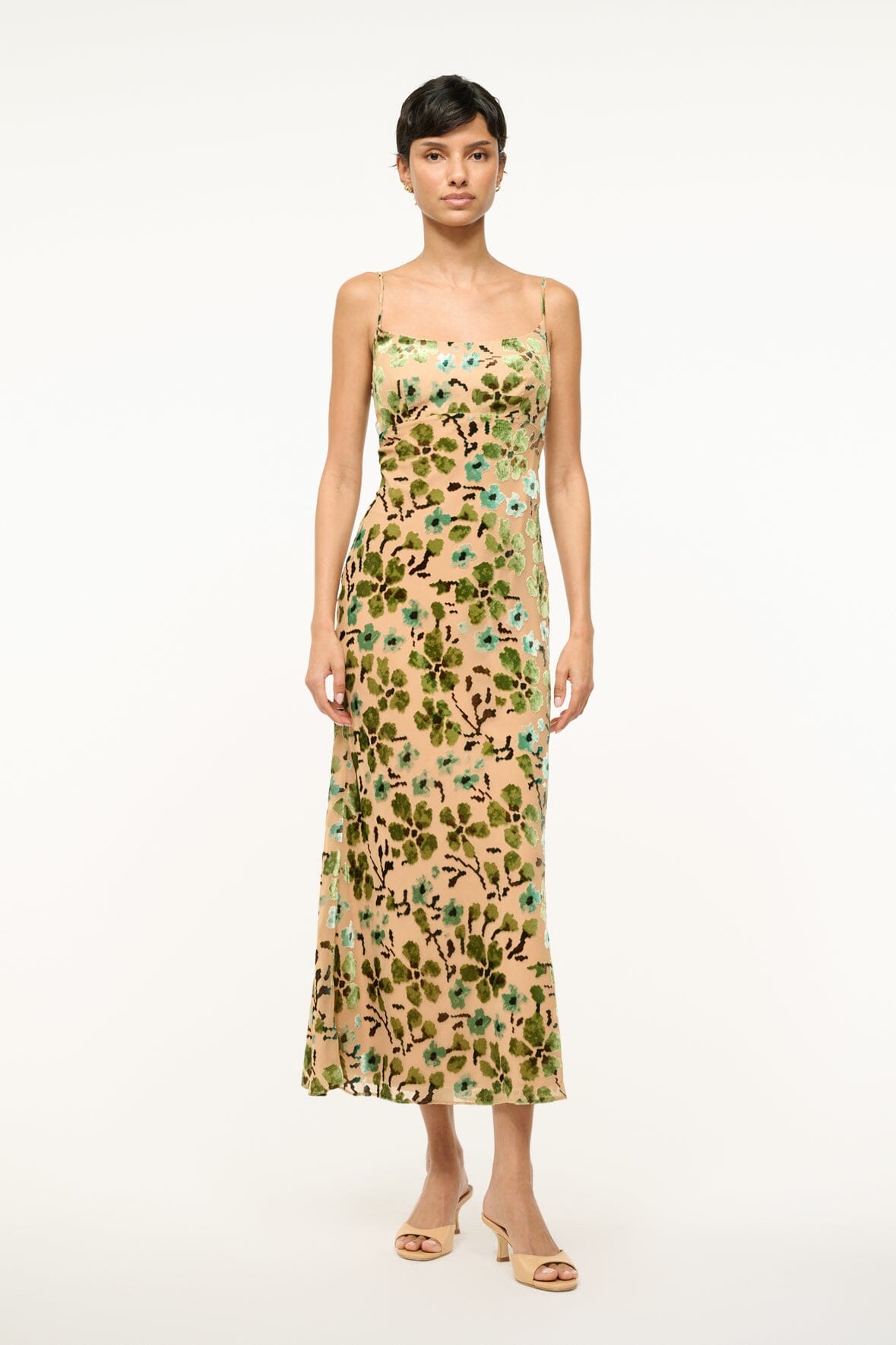 Image DIANNA DRESS | MOSS FLORAL TAPESTRY 4 of 6 and Clicking this image will trigger a zoom pop-up