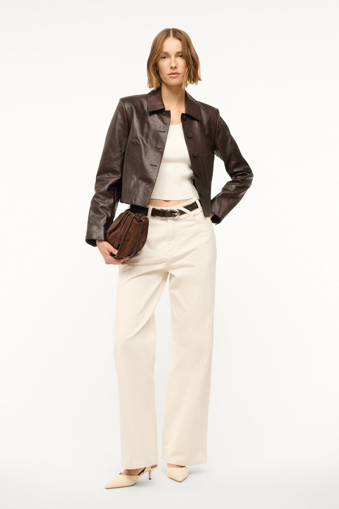 Image LEATHER MARINO JACKET | TIRAMISU 1 of 5 and Clicking this image will trigger a zoom pop-up