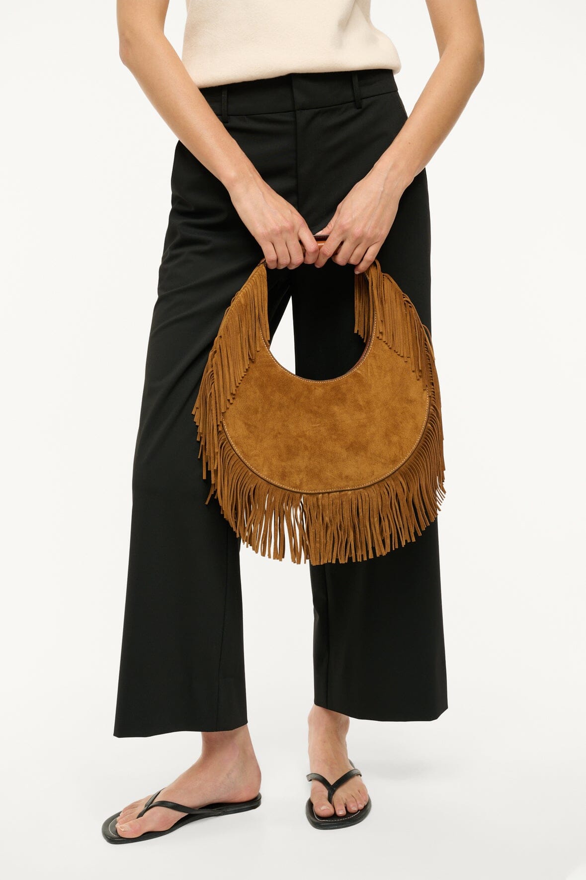 Image MOON TOTE BAG | TAN FRINGE 6 of 8 and Clicking this image will trigger a zoom pop-up