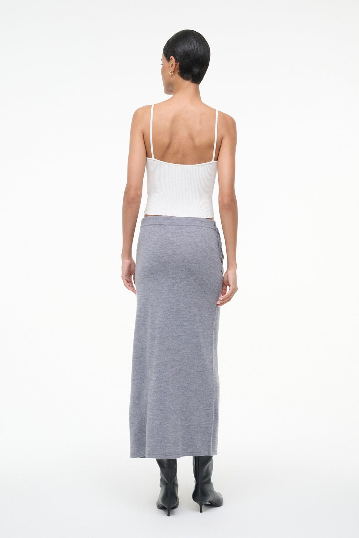 Image WILMA SKIRT | HEATHER GREY 4 of 7 and Clicking this image will trigger a zoom pop-up