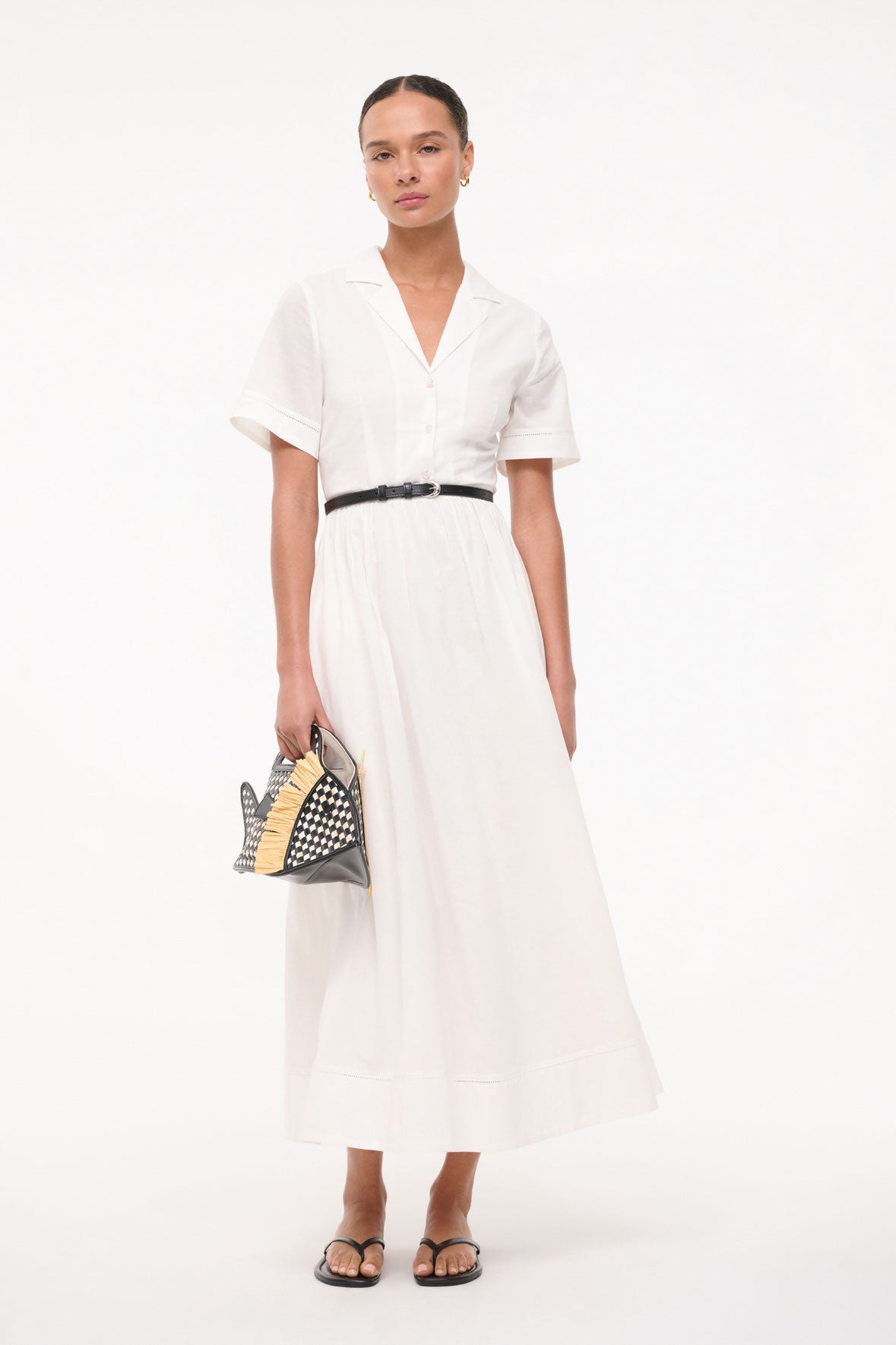 Image MERYL DRESS | WHITE 1 of 6 and Clicking this image will trigger a zoom pop-up