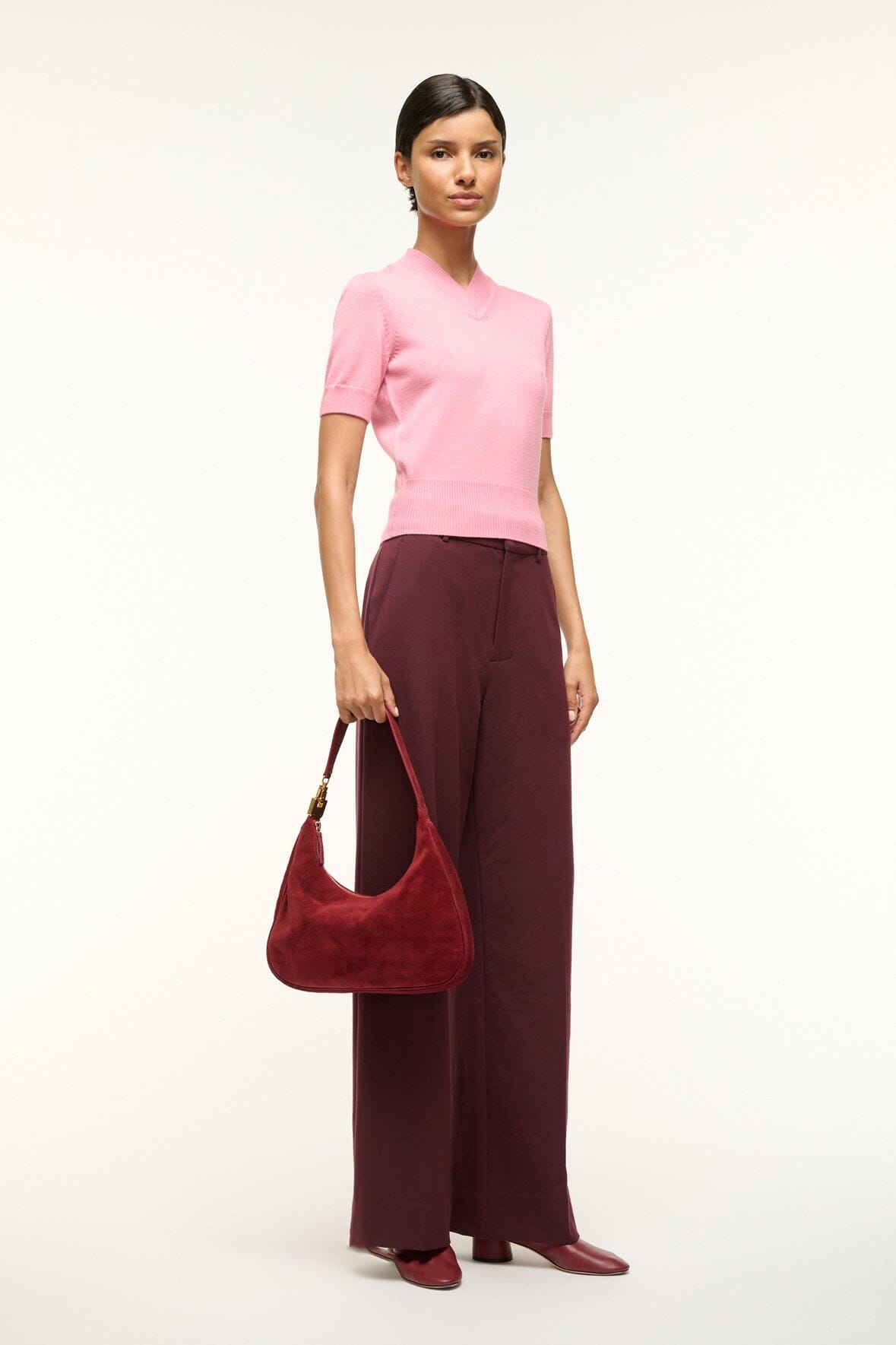 Image SYLVIE SHOULDER BAG | PINOT SUEDE 6 of 6 and Clicking this image will trigger a zoom pop-up