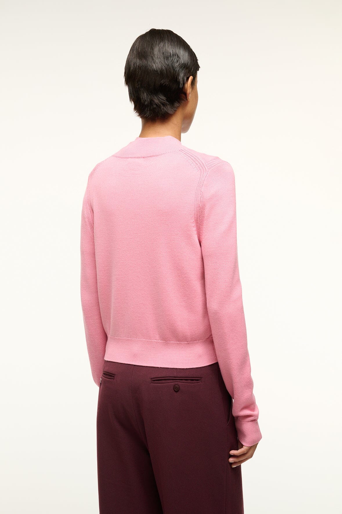 Image BAXTER CARDIGAN | DAMASK PINK 4 of 5 and Clicking this image will trigger a zoom pop-up