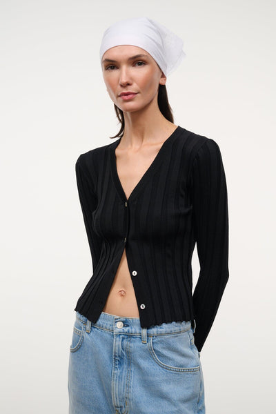 STAUD EZRA CARDIGAN BLACK