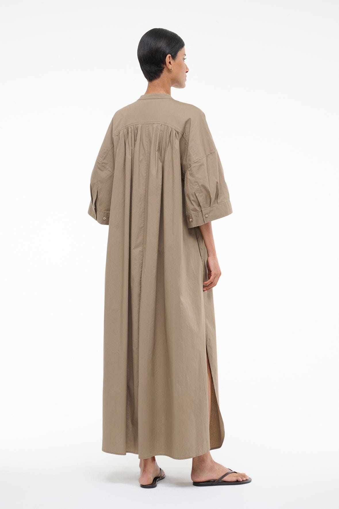 Image ENZO MAXI DRESS | TAUPE 6 of 9 and Clicking this image will trigger a zoom pop-up