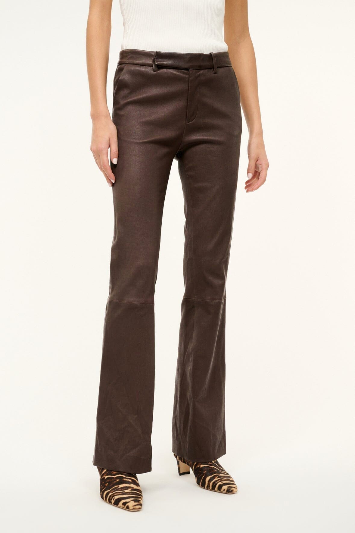 Image HANOVER LEATHER PANT | TIRAMISU 2 of 5 and Clicking this image will trigger a zoom pop-up