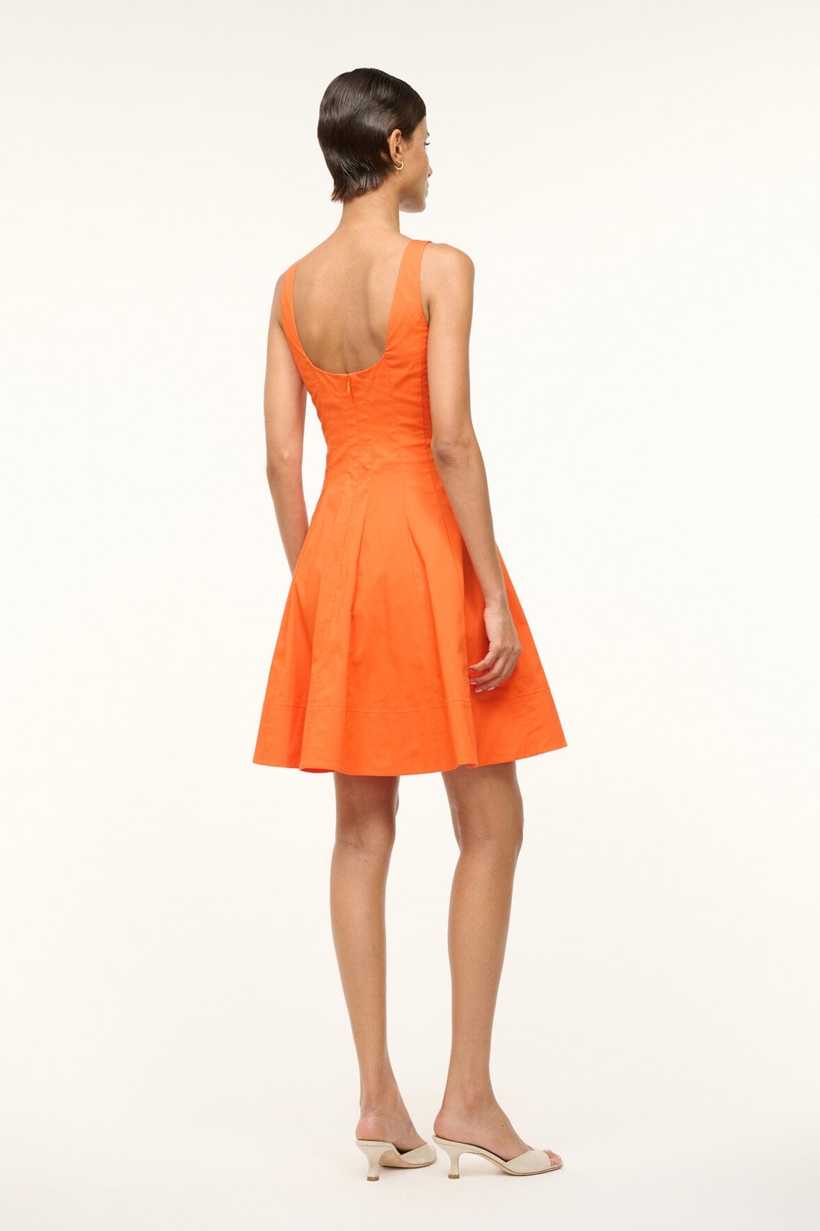 Image MINI WELLS DRESS | TANGERINE 4 of 5 and Clicking this image will trigger a zoom pop-up