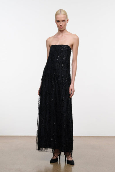 STAUD CASSIE DRESS BLACK