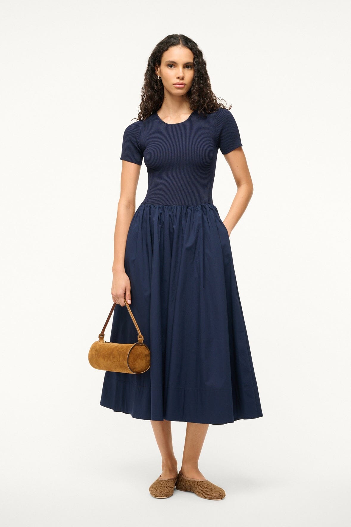 Image YSABEL DRESS | NAVY 1 of 6 and Clicking this image will trigger a zoom pop-up