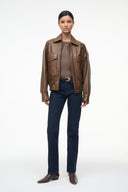 Image EUGENE LEATHER JACKET | TRUFFLE 1 of 6