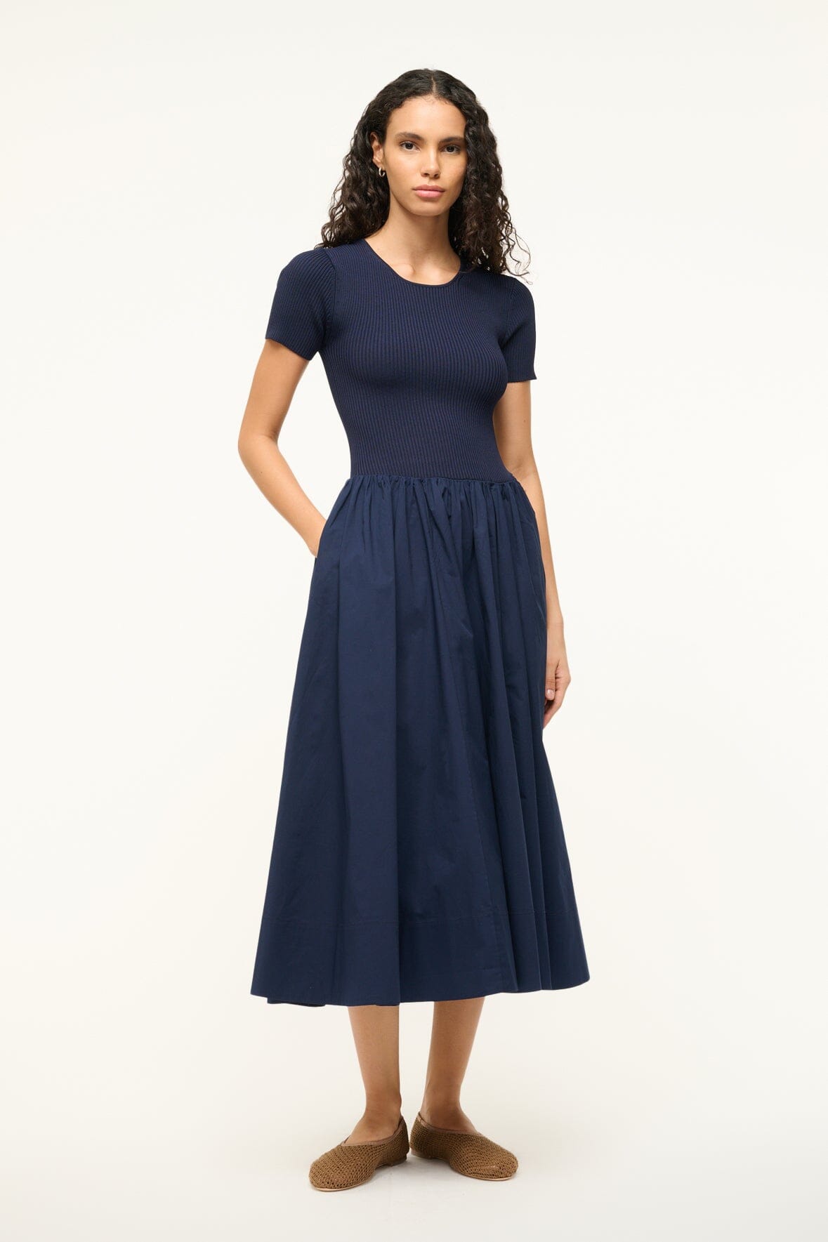 Image YSABEL DRESS | NAVY 3 of 6 and Clicking this image will trigger a zoom pop-up