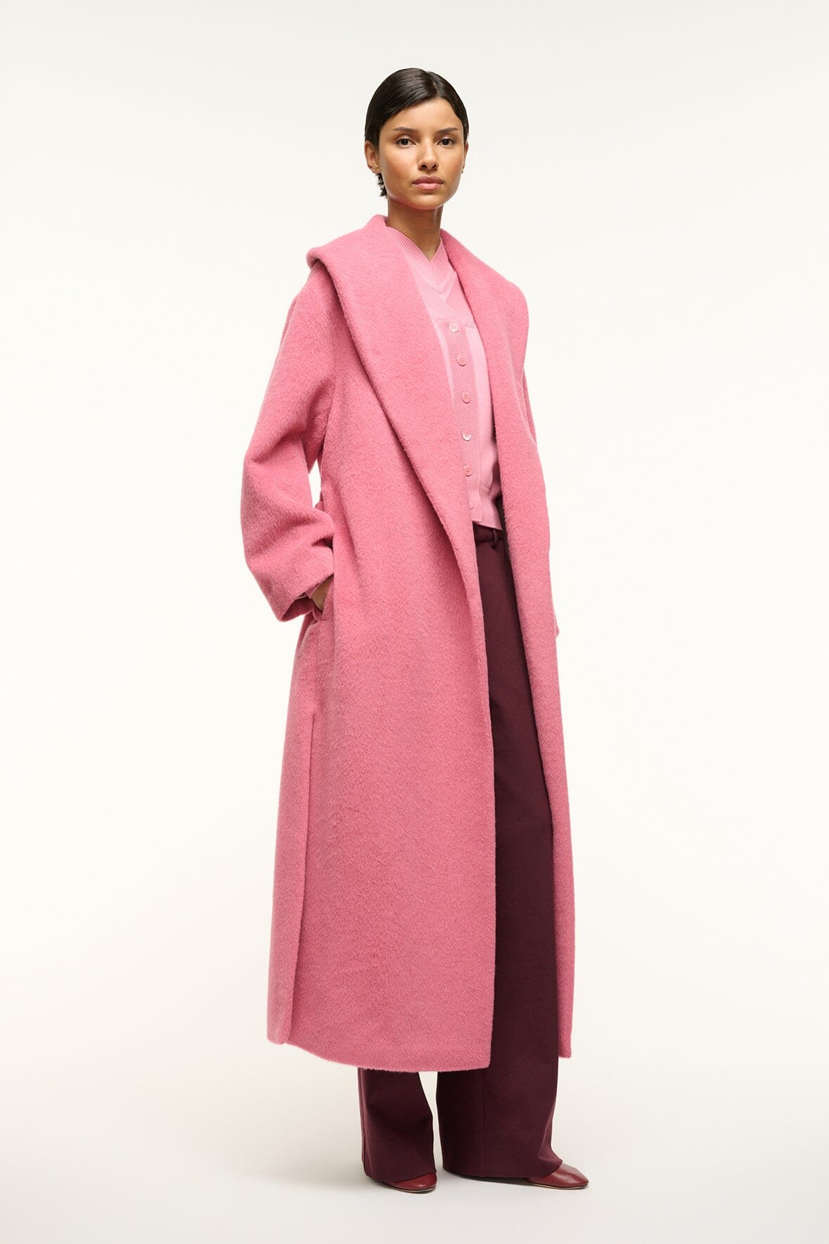 Image DAKOTA COAT | DAMASK PINK 3 of 7 and Clicking this image will trigger a zoom pop-up