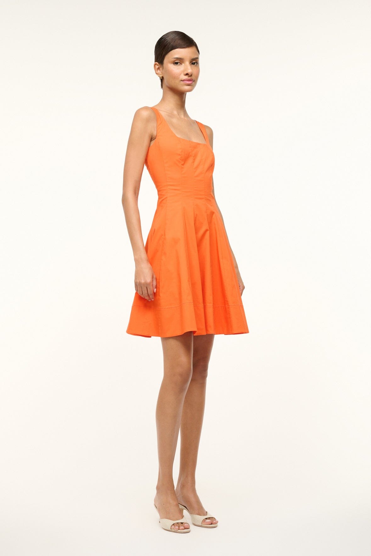 Image MINI WELLS DRESS | TANGERINE 2 of 5 and Clicking this image will trigger a zoom pop-up