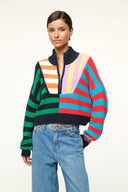 Image CROPPED HAMPTON SWEATER | CABANA STRIPE MULTI 4 of 5