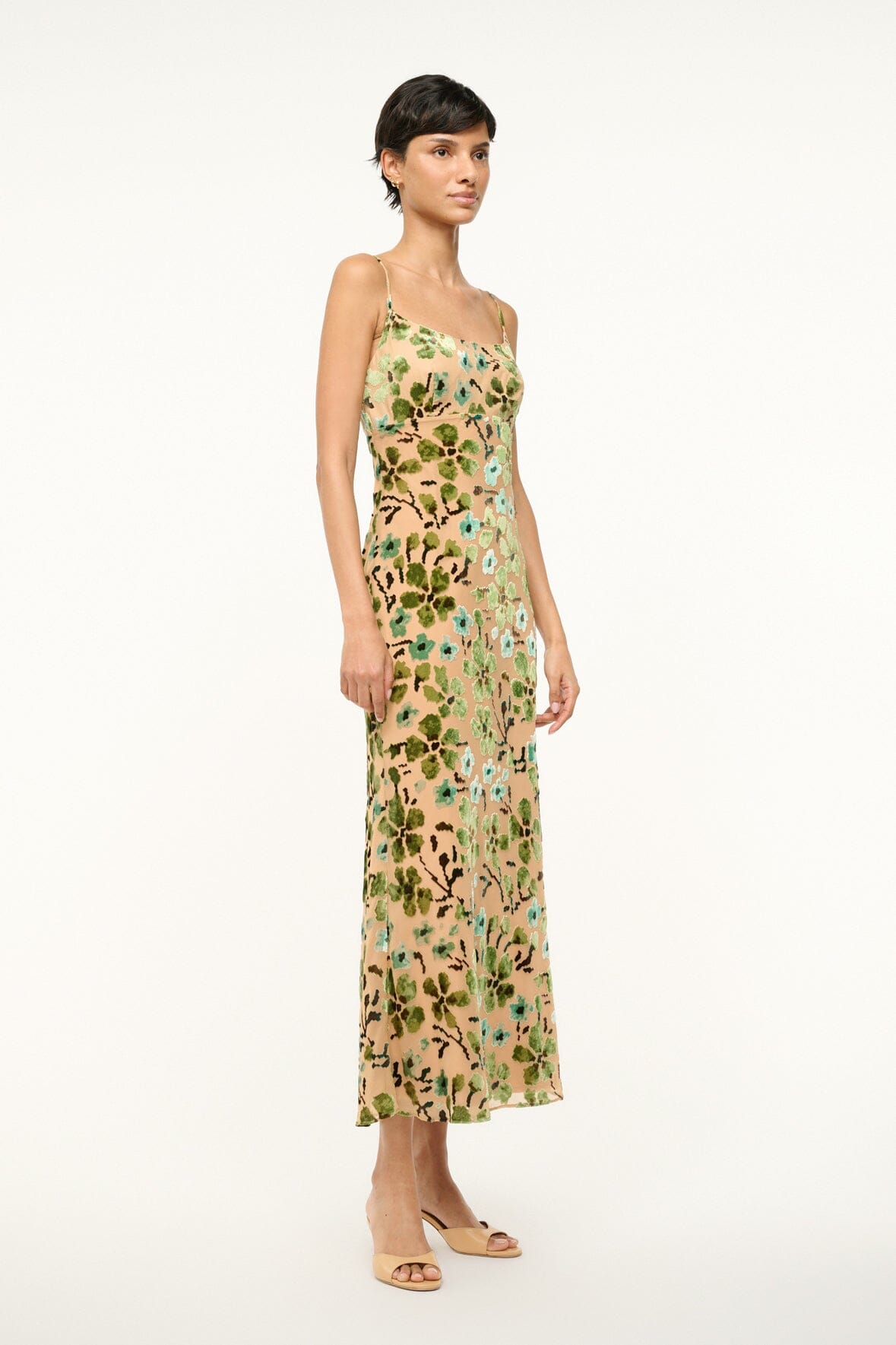 Image DIANNA DRESS | MOSS FLORAL TAPESTRY 2 of 5 and Clicking this image will trigger a zoom pop-up