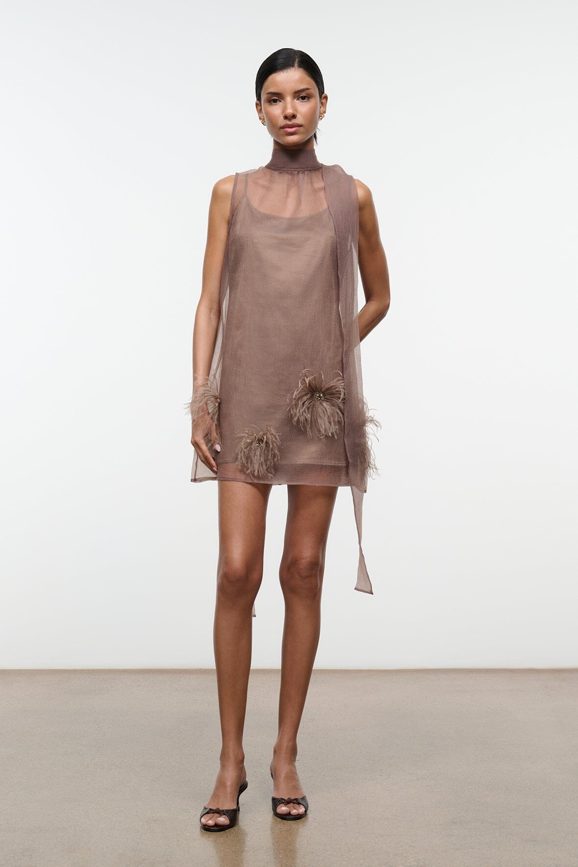 Staud Albee Mini Dress Truffle