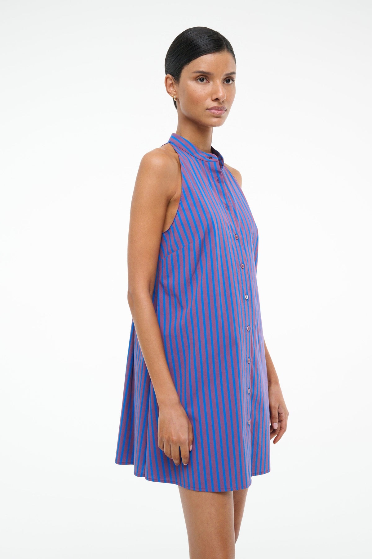 Image SHIRLEY MINI DRESS | ATLAS STRIPE 6 of 7 and Clicking this image will trigger a zoom pop-up