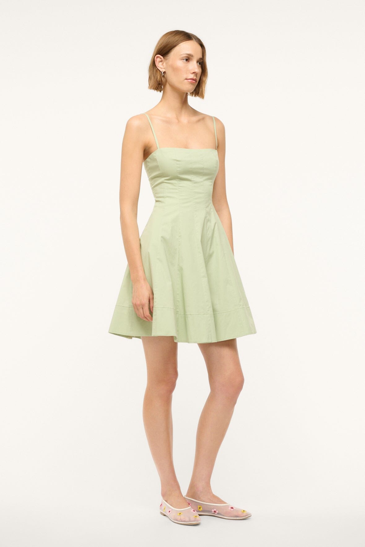 Image WYLIE MINI DRESS | PALE JADE 2 of 6 and Clicking this image will trigger a zoom pop-up