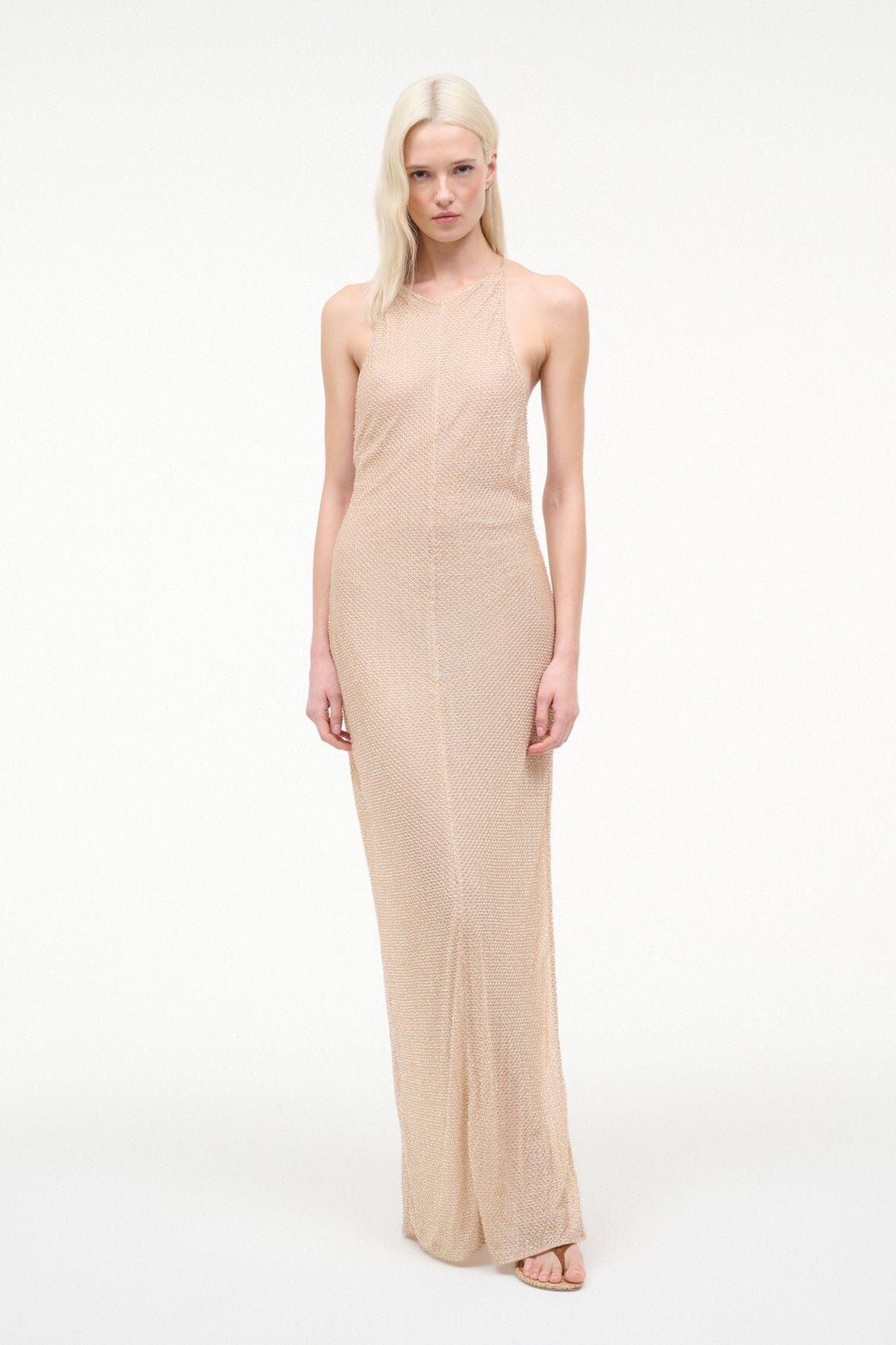 STAUD RHEA DRESS CHAMPAGNE STAUD RHEA DRESS CHAMPAGNE