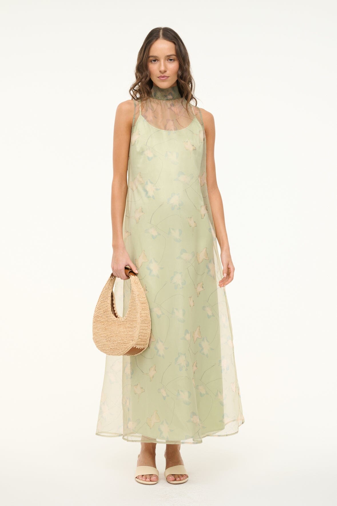 Image ALBEE DRESS | BOTANICAL MOSS 1 of 6 and Clicking this image will trigger a zoom pop-up