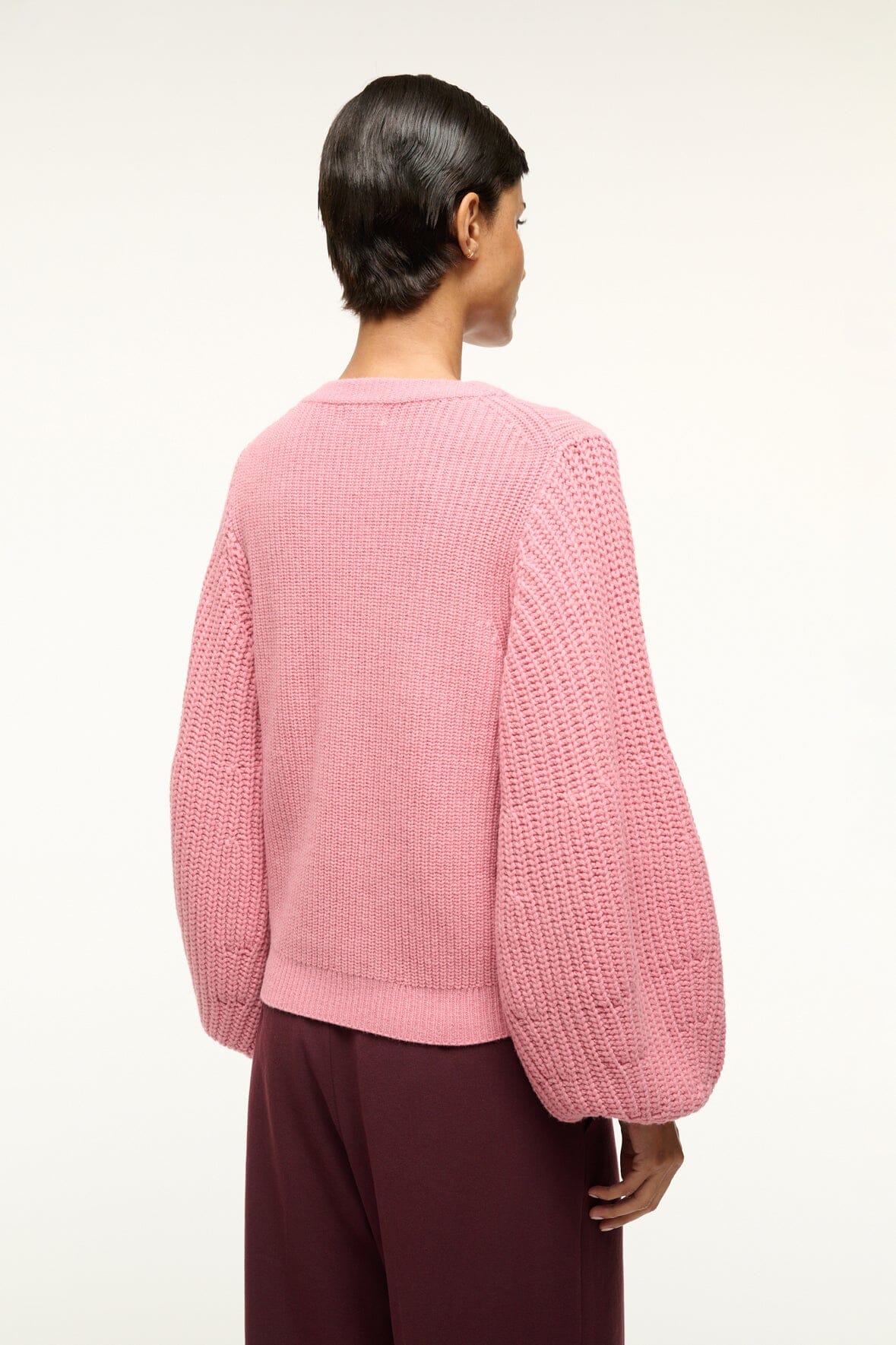 Image AURA SWEATER | DAMASK PINK 3 of 4 and Clicking this image will trigger a zoom pop-up