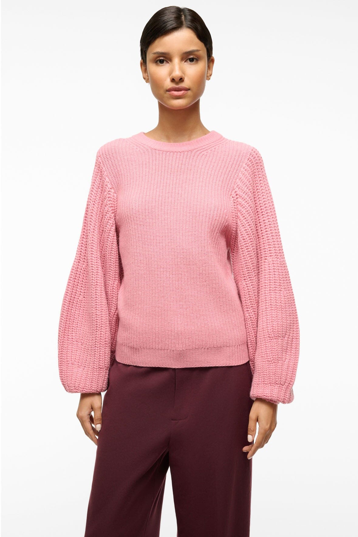 Image AURA SWEATER | DAMASK PINK 2 of 4 and Clicking this image will trigger a zoom pop-up