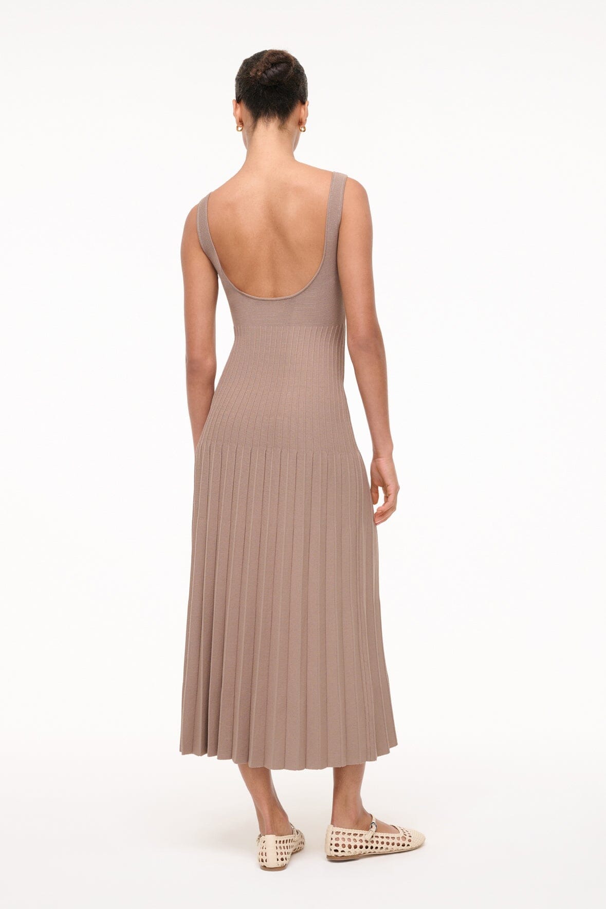 Image ELLISON DRESS | TAUPE 3 of 6 and Clicking this image will trigger a zoom pop-up