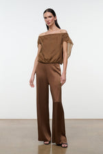 STROLL SILK PANT | CIGAR