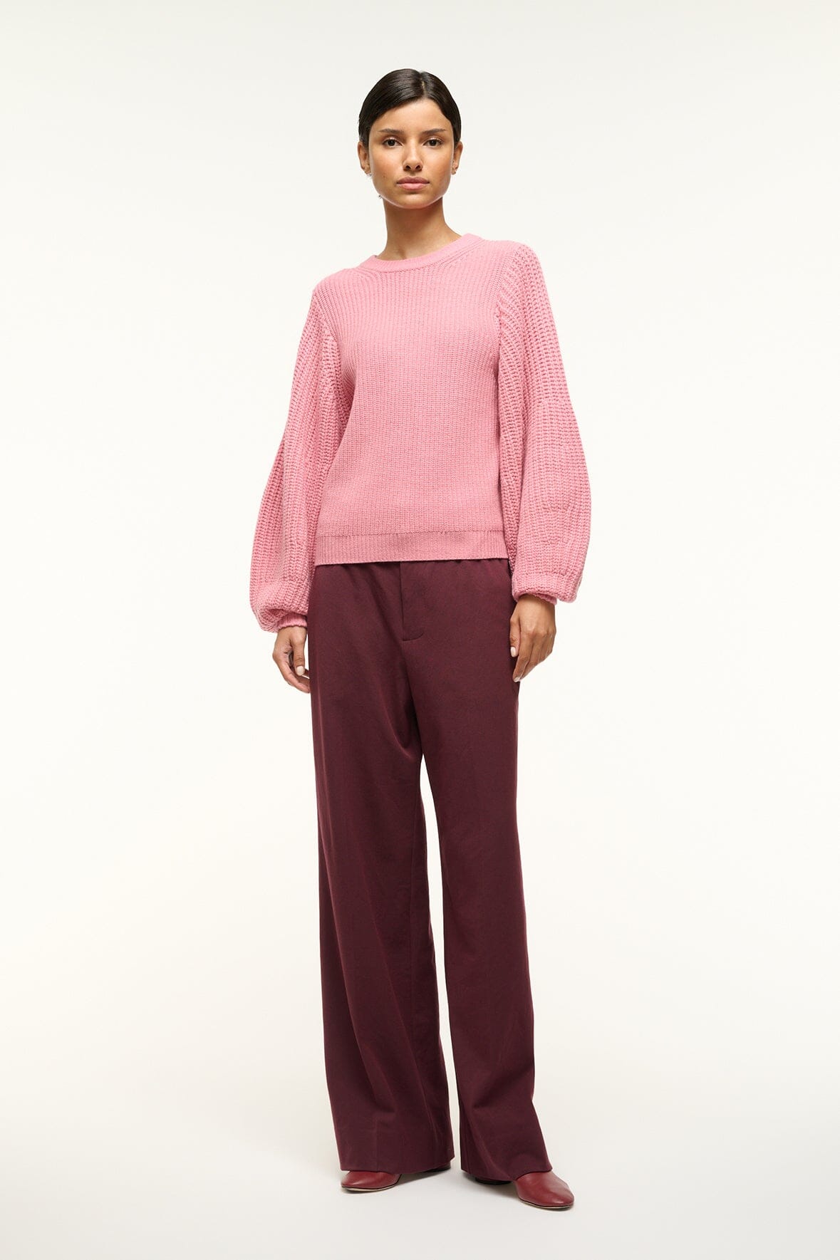 Image AURA SWEATER | DAMASK PINK 2 of 4 and Clicking this image will trigger a zoom pop-up