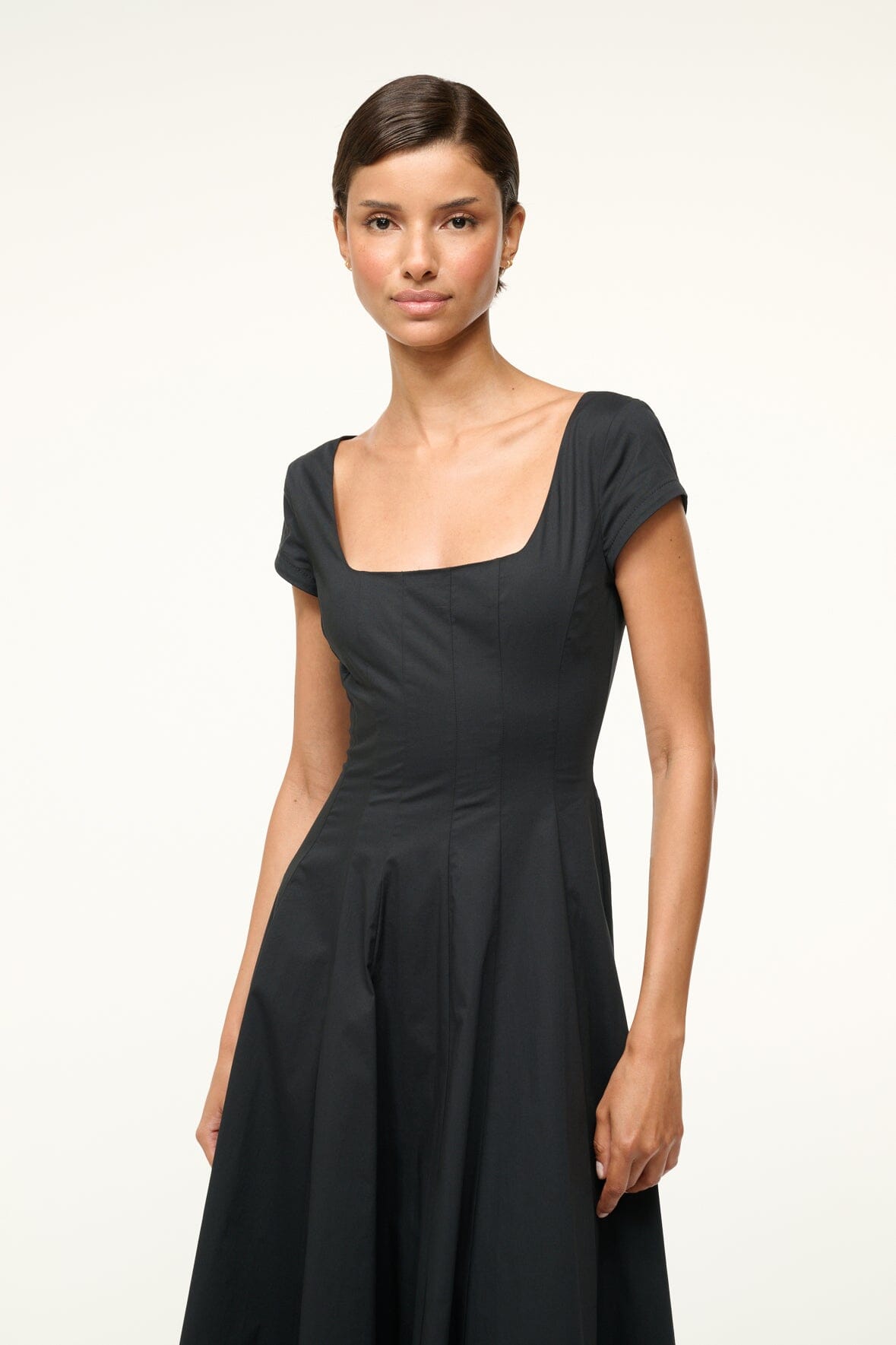 Staud Short Sleeve Wells Dress Black Staud Short Sleeve Wells Dress Black