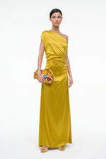 MAXI PHARE SILK DRESS | TURMERIC