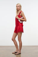 PADDLE SILK SHORT | TOMATO TOMATO / XS
