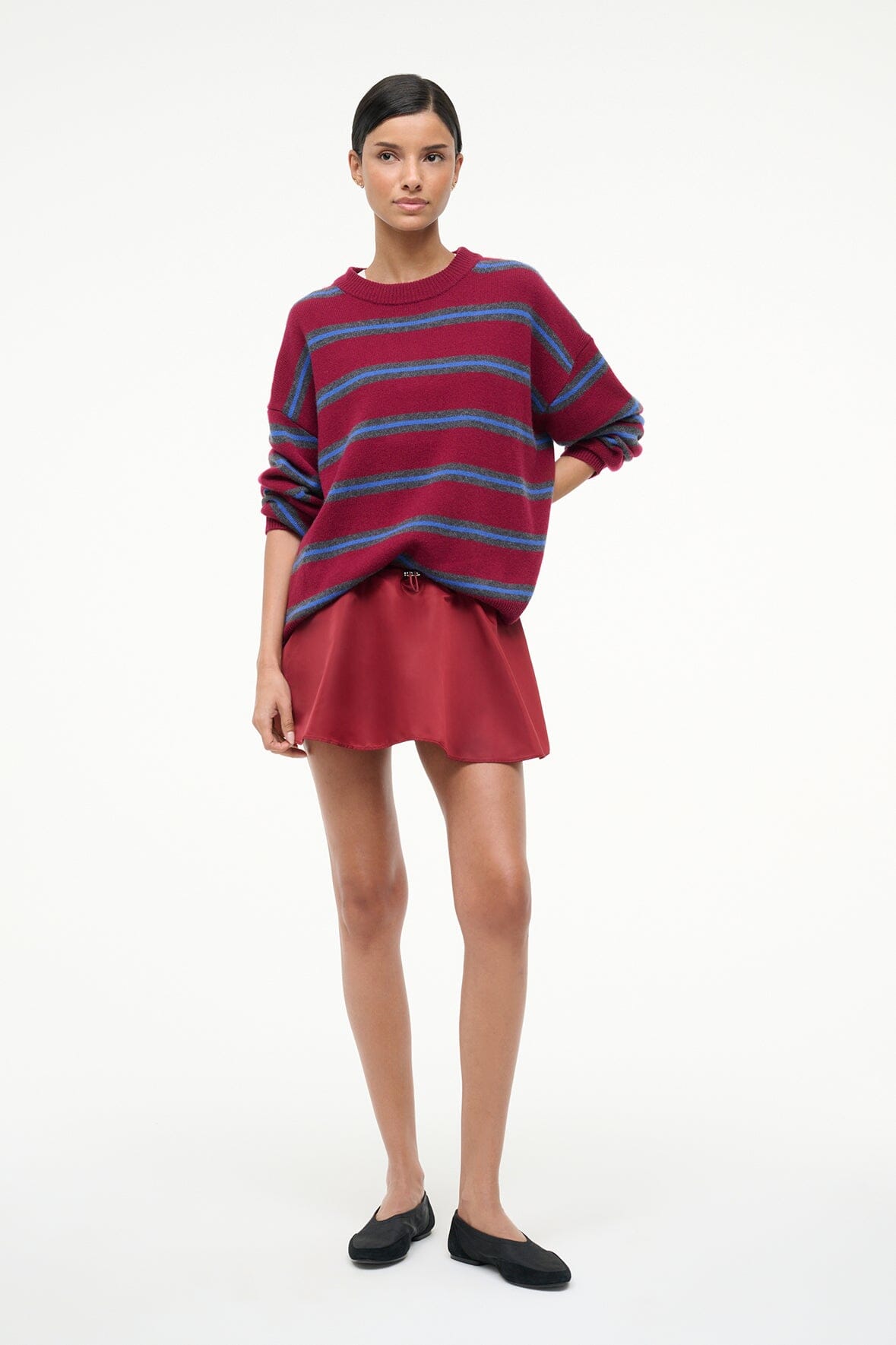 Image SOSA SKIRT | DEEP RED 1 of 6 and Clicking this image will trigger a zoom pop-up