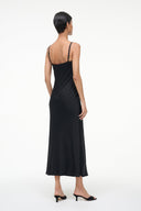 Image EVANGELINE SILK MIDI DRESS | BLACK 6 of 8