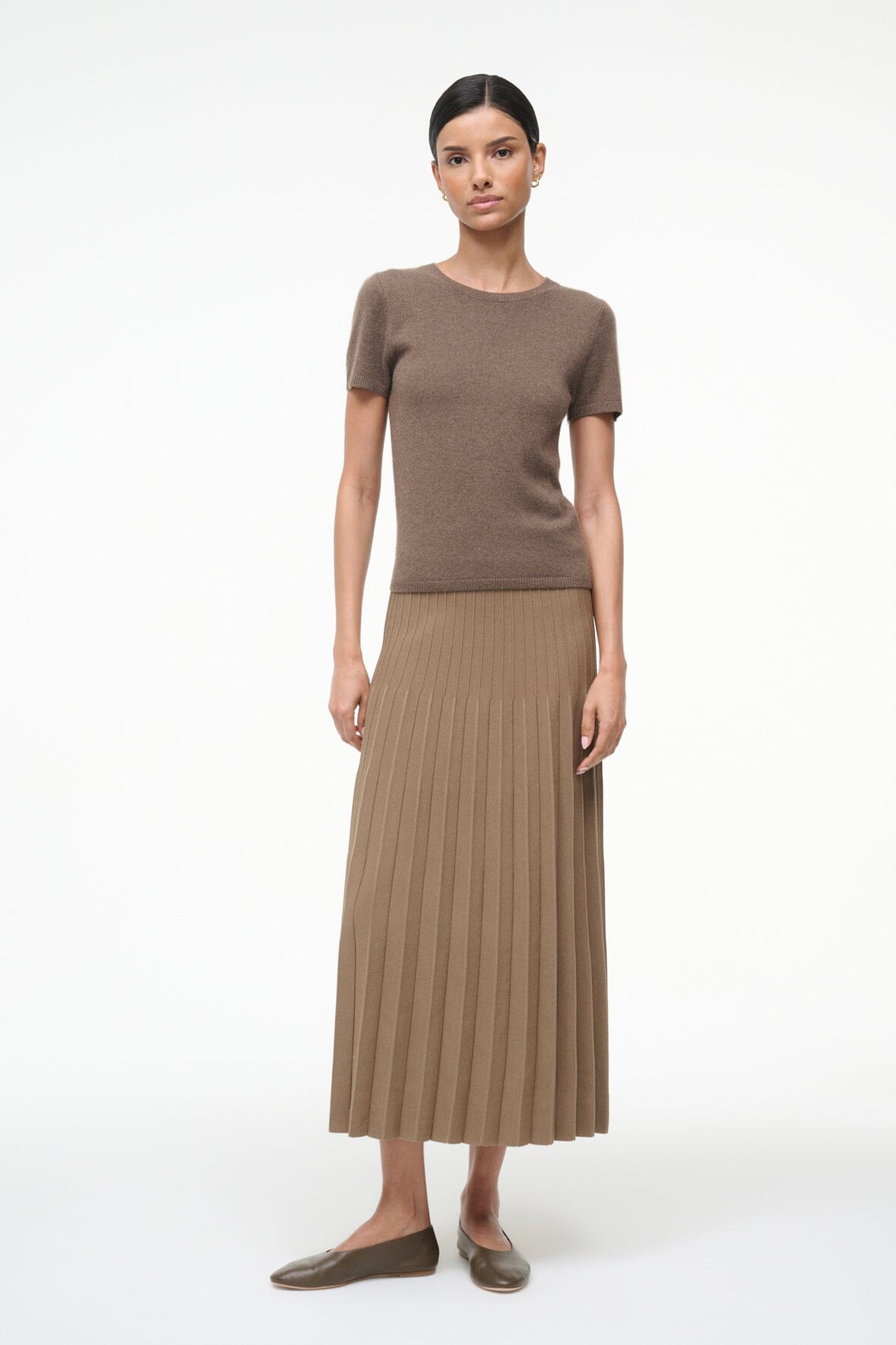 Image LENA SKIRT | TAUPE 2 of 7 and Clicking this image will trigger a zoom pop-up