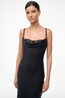 Image EVANGELINE SILK MIDI DRESS | BLACK 2 of 8