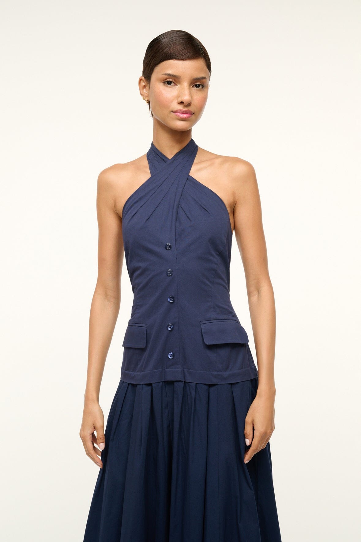 Image HARRINGTON DRESS | NAVY 3 of 5 and Clicking this image will trigger a zoom pop-up