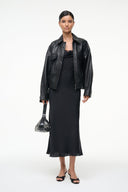 evangeline silk dress pop sardines black Staud - EVANGELINE SILK DRESS | POP SARDINES BLACK