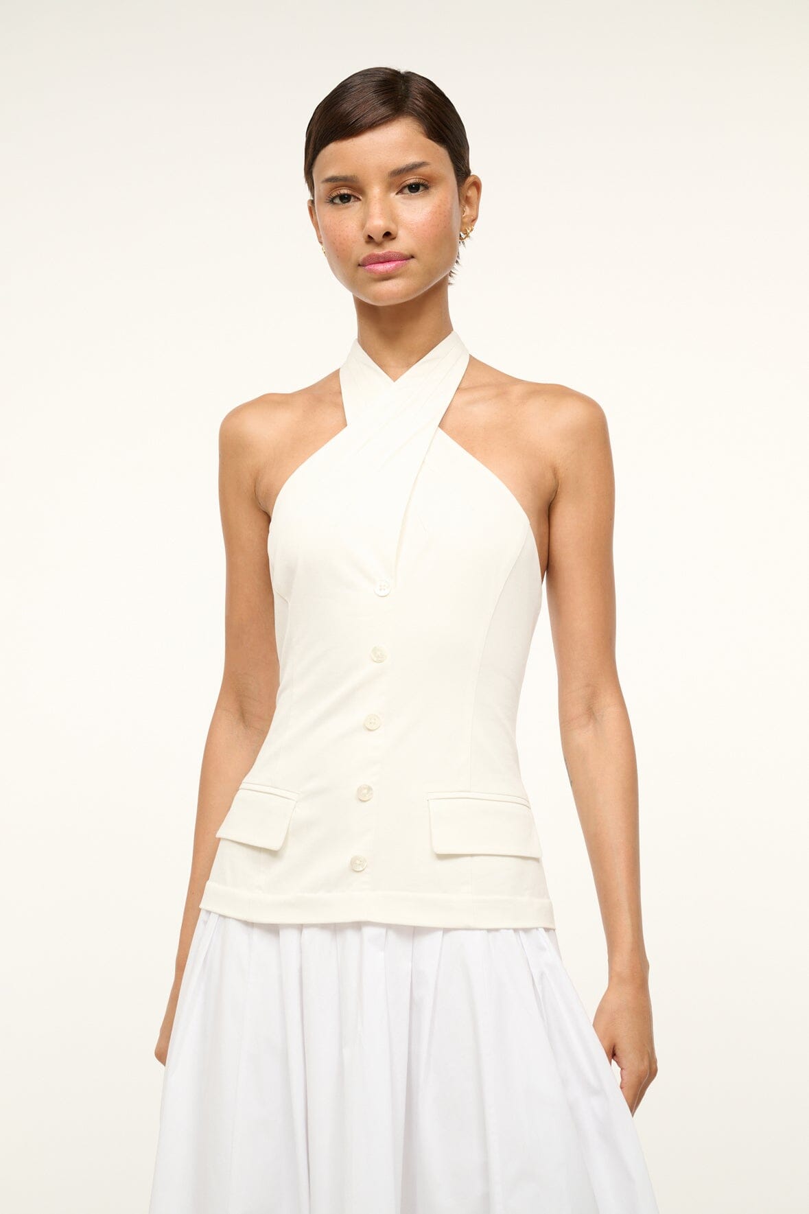 Image HARRINGTON DRESS | IVORY WHITE 3 of 5 and Clicking this image will trigger a zoom pop-up