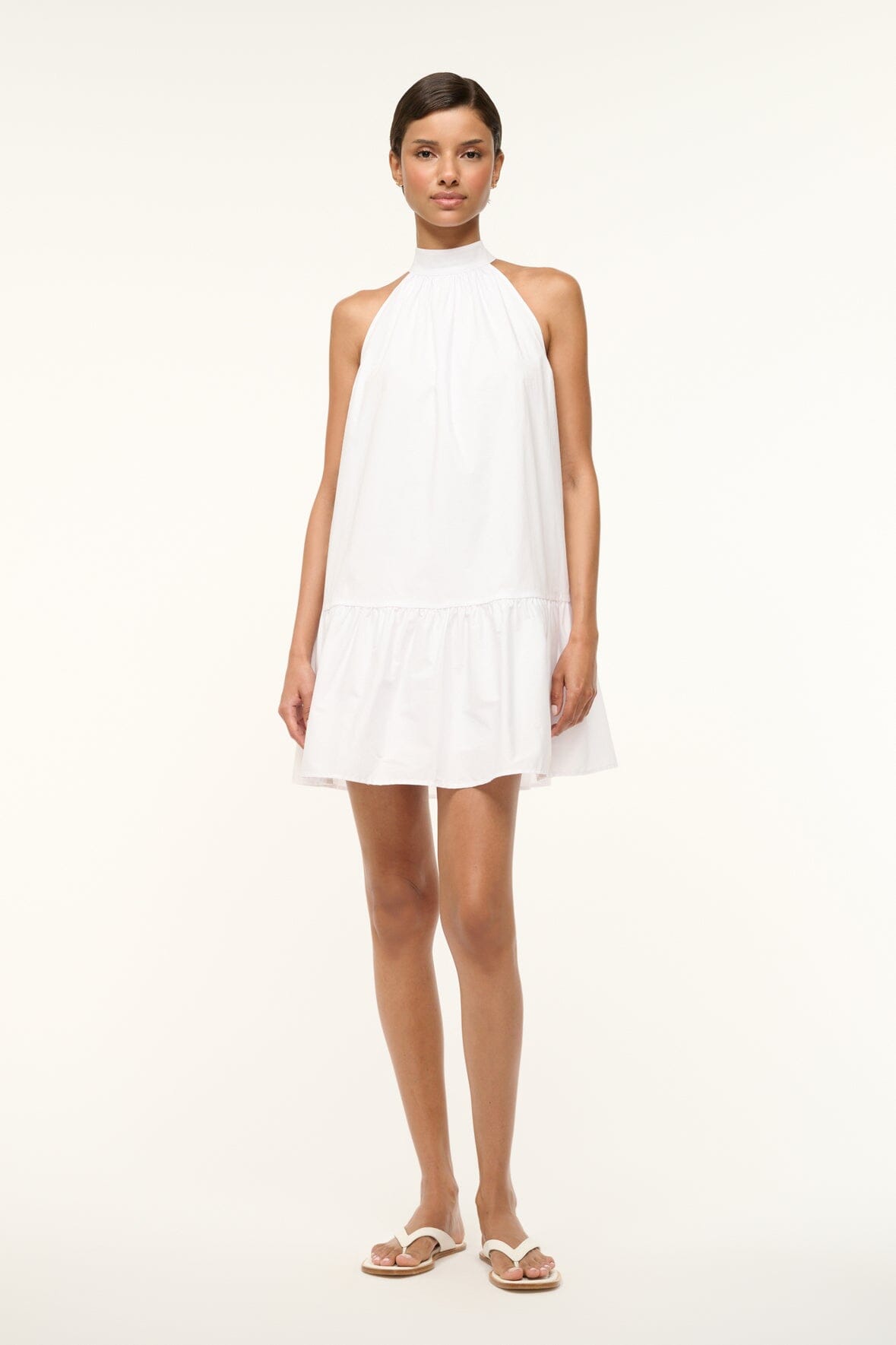 Image MINI MARLOWE DRESS | WHITE 1 of 5 and Clicking this image will trigger a zoom pop-up