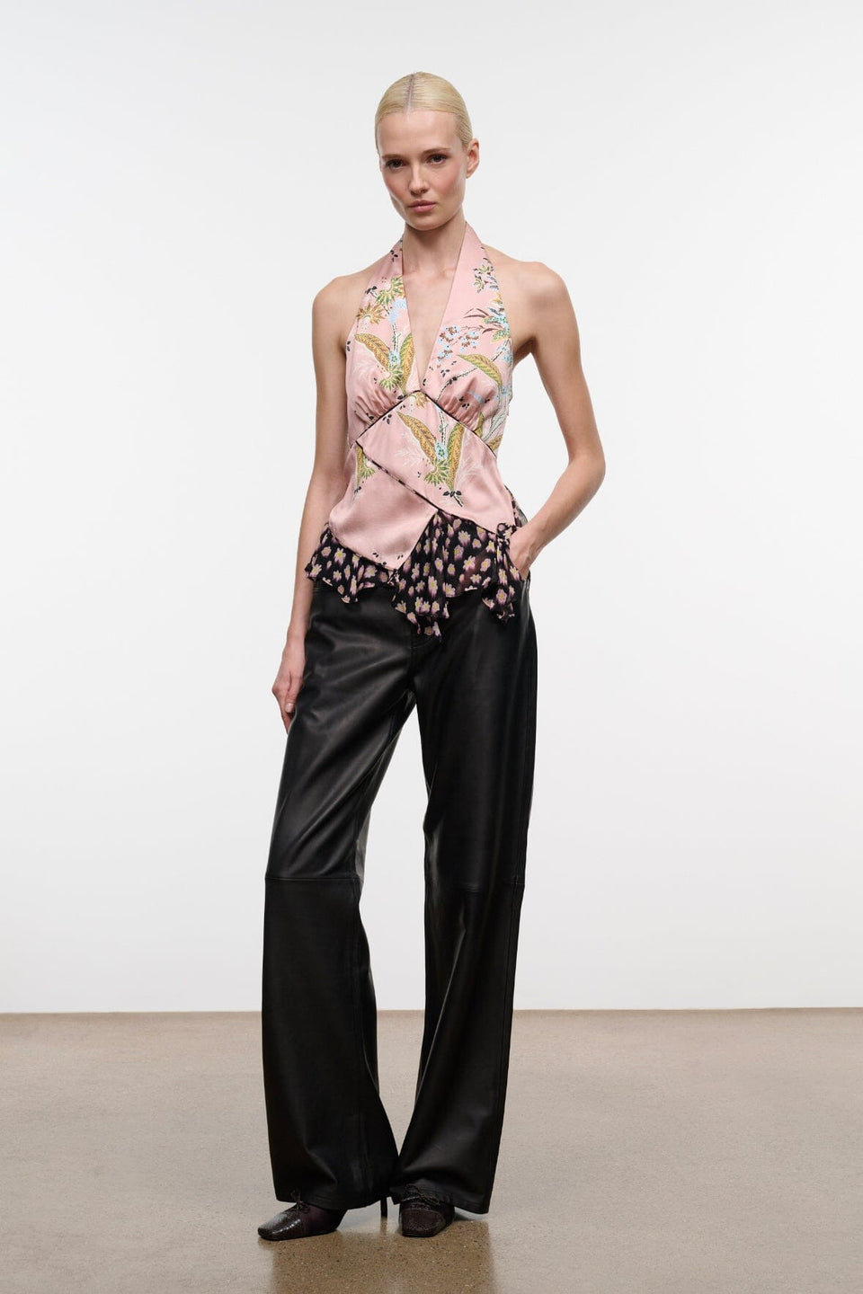 Staud Maeva Silk Top in Tapestry Rose Multi
