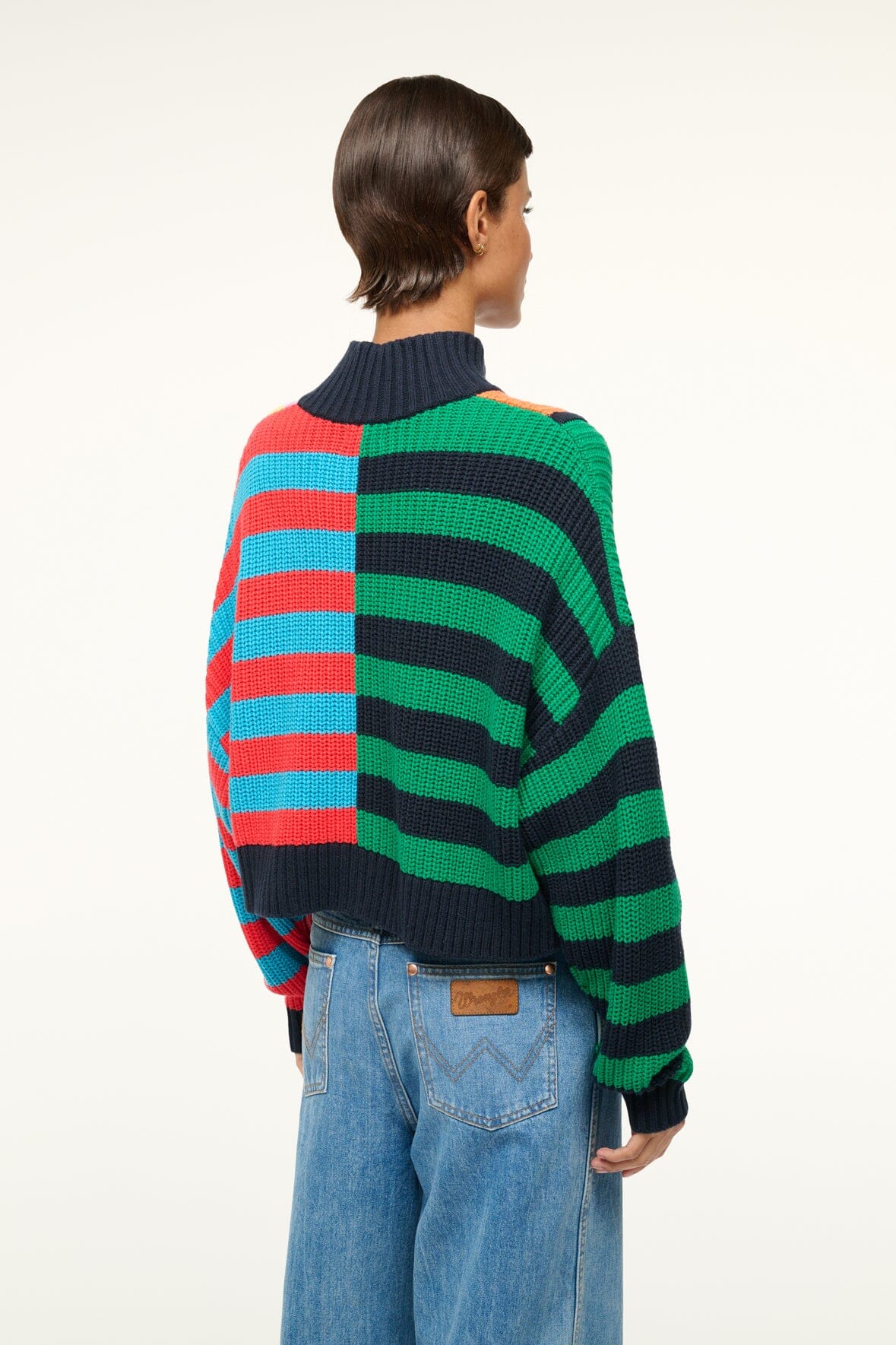 Image CROPPED HAMPTON SWEATER | CABANA STRIPE MULTI 3 of 5 and Clicking this image will trigger a zoom pop-up