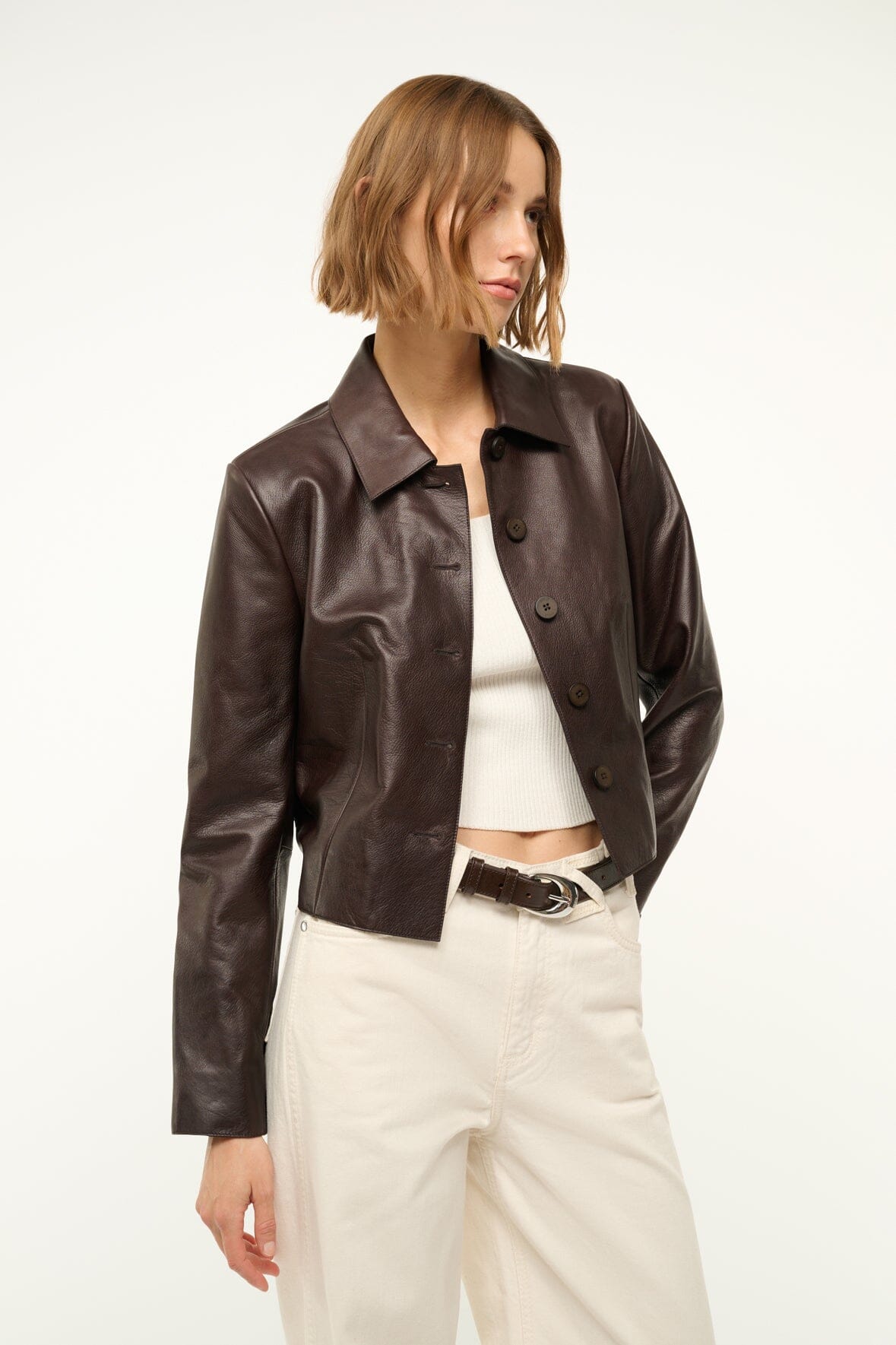 Image LEATHER MARINO JACKET | TIRAMISU 2 of 5 and Clicking this image will trigger a zoom pop-up