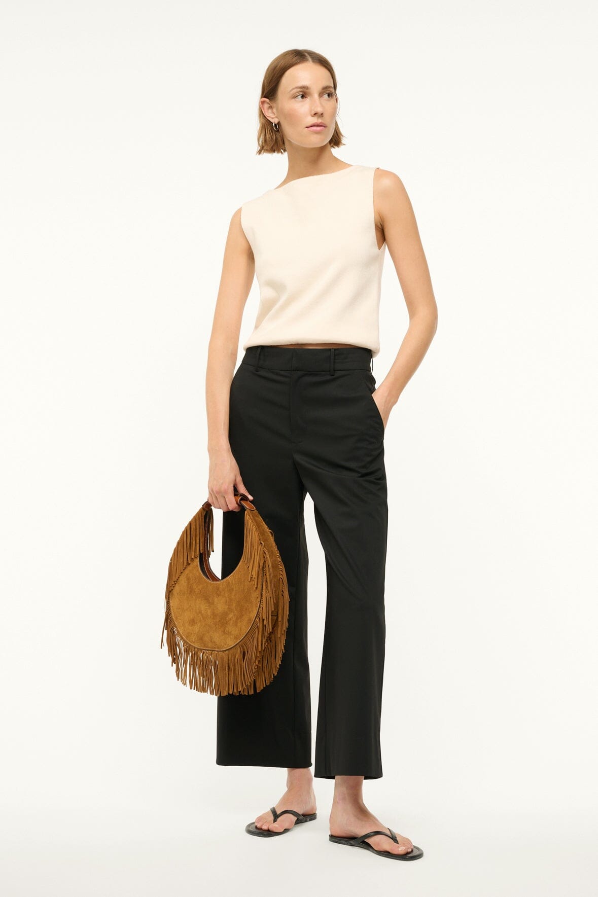 Image MOON TOTE BAG | TAN FRINGE 4 of 8 and Clicking this image will trigger a zoom pop-up