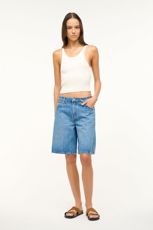 Go to STAUD + WRANGLER THE BERMUDA SHORT MID BLUE view 1