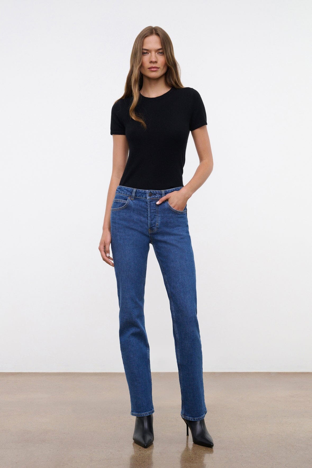 Image TEDDY STRETCH STRAIGHT JEAN | STONE BLUE 2 of 11 and Clicking this image will trigger a zoom pop-up