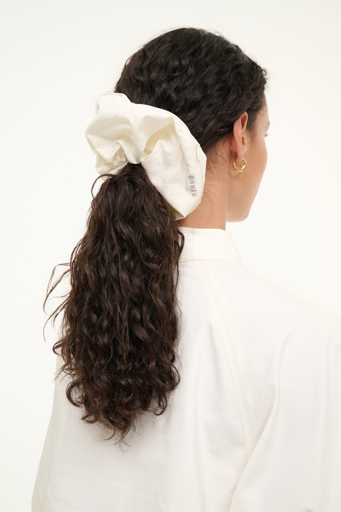 Image GORGE SCRUNCHIE | IVORY 2 of 6 and Clicking this image will trigger a zoom pop-up