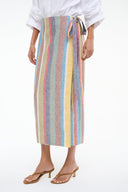 Image KAITLIN LINEN SKIRT | MARKET STRIPE 2 of 5
